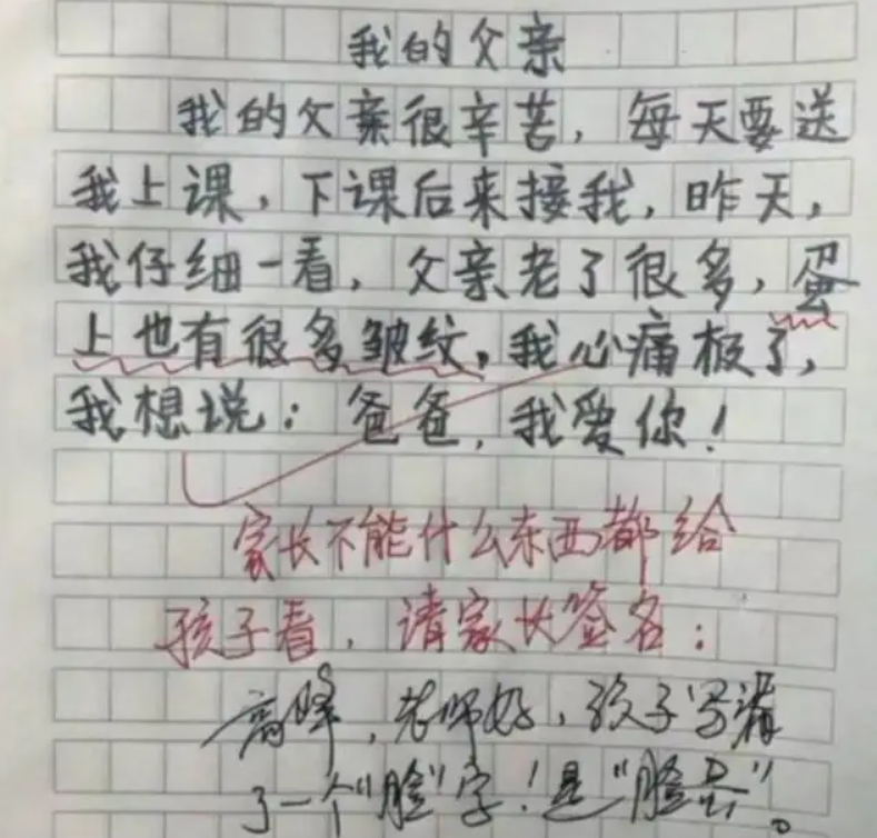 小学生作文《岁月神偷》, 老师看后满是感动, 评语令网友“泪奔”