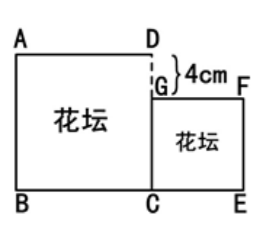 小学数学应用题求图形面积, 关键是由和差公式求出正方形边长