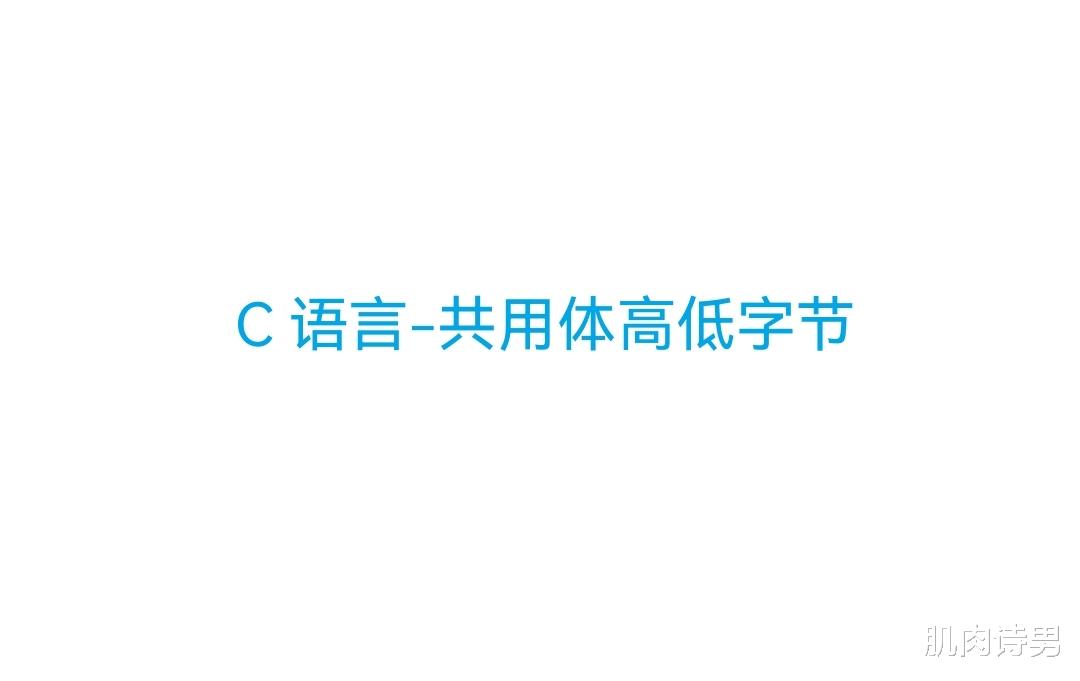 C语言-共用体高低字节