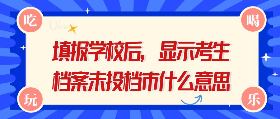 填报学校后, 显示考生档案未投档是什么意思