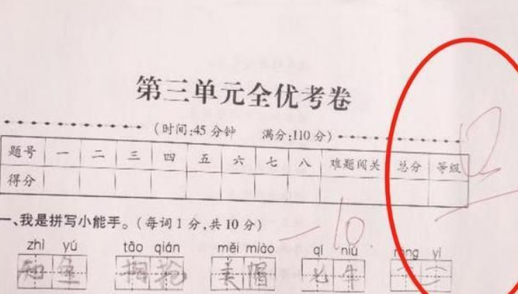 小学生“倒数第一”试卷走红, 老师气得找家长, 家长看完却笑出声