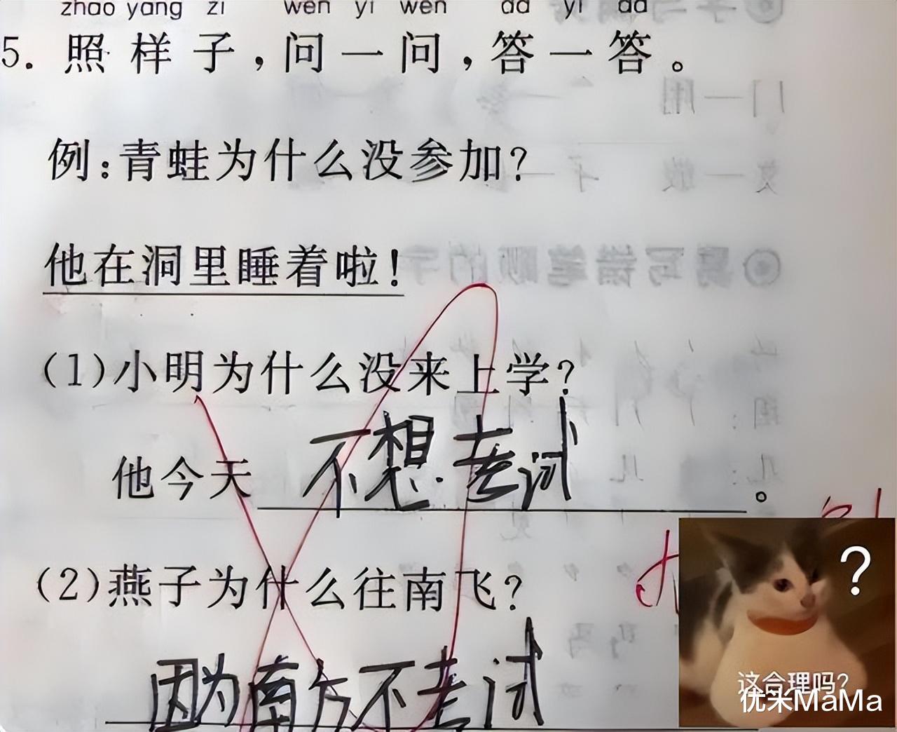 小学生试卷逐渐“腾化”, 老师本想扣分, 偏偏又无从下手, 笑哭了