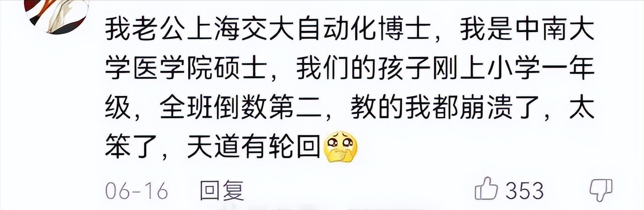 博士爸爸和硕士妈妈, 教出倒数第二的儿子, 父母气难平啊