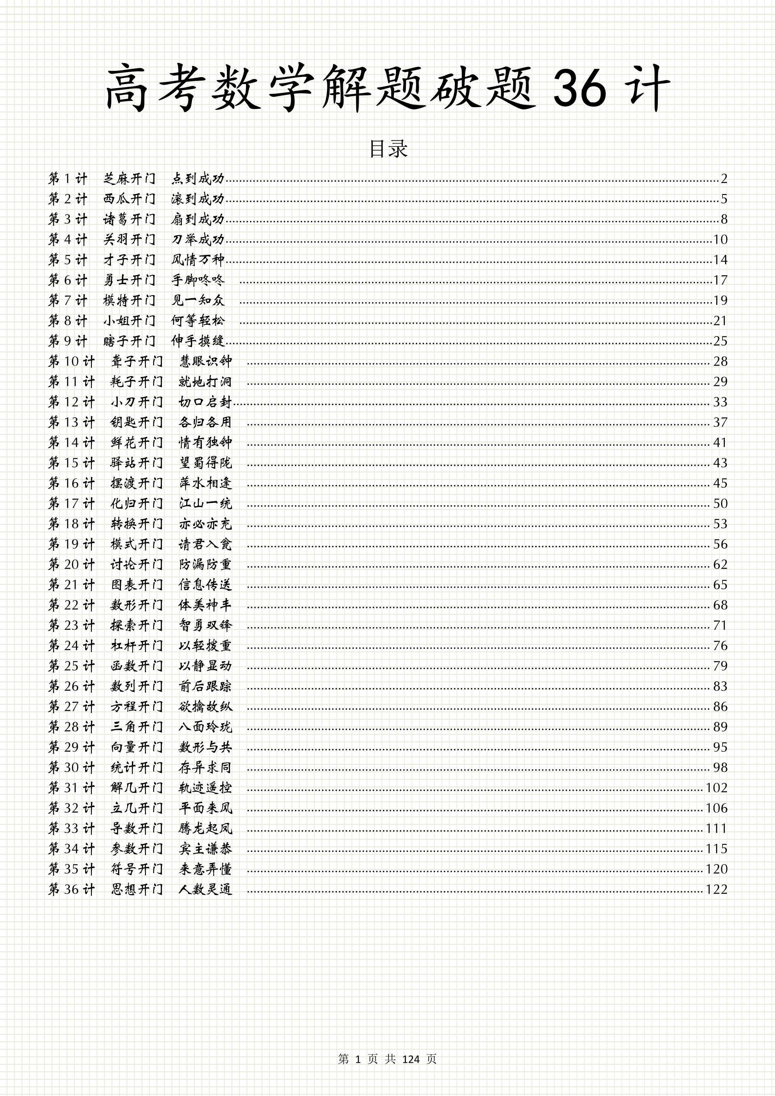 
数学遇到难题如何一击必杀? 这36个大招随便掌握一个都能乱杀