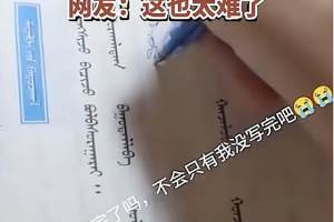 内蒙古学生补作业走红, 网友直呼太难写了, 抄也抄不明白