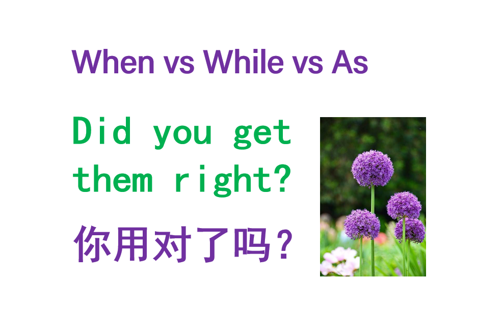 When vs While vs As 的区别及用法