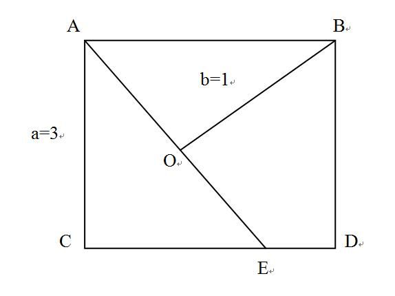已知正方形的边长为3厘米, BO长度为1厘米, 求AE长度