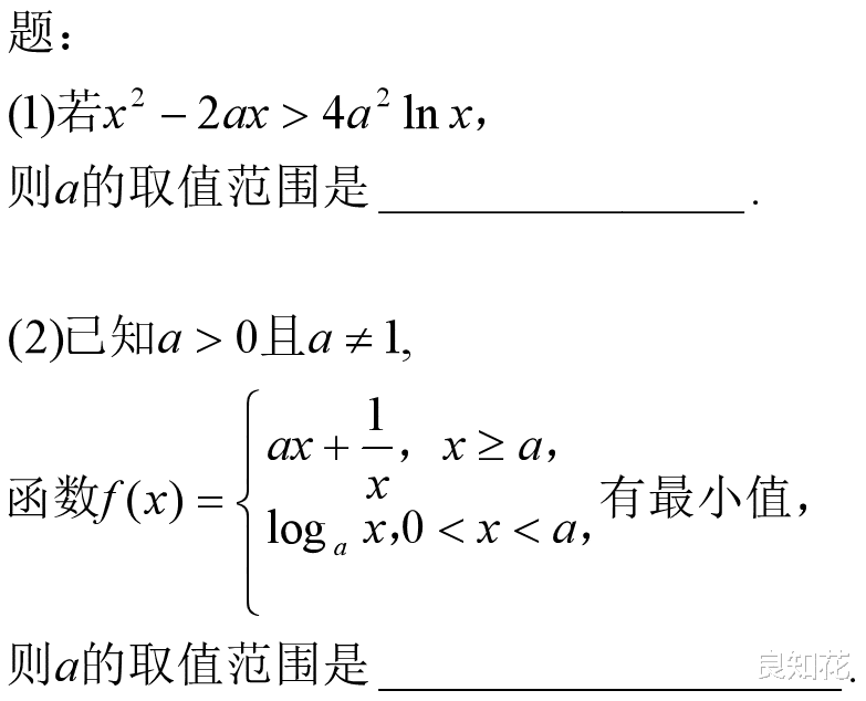 导数大题, 利用导数求解函数或不等式中参数a的取值范围