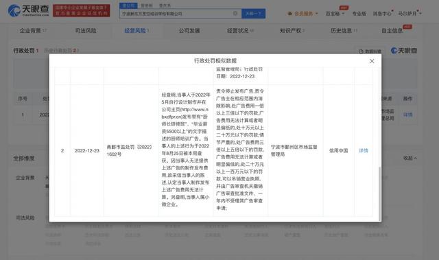 承诺毕业薪资? 新东方烹饪学校违反广告法被罚