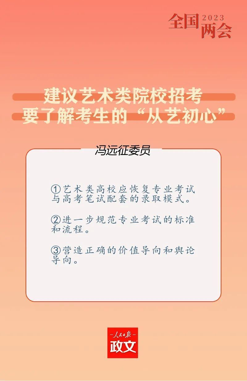 冯远征委员: 艺术类院校招考要了解考生的从艺初心