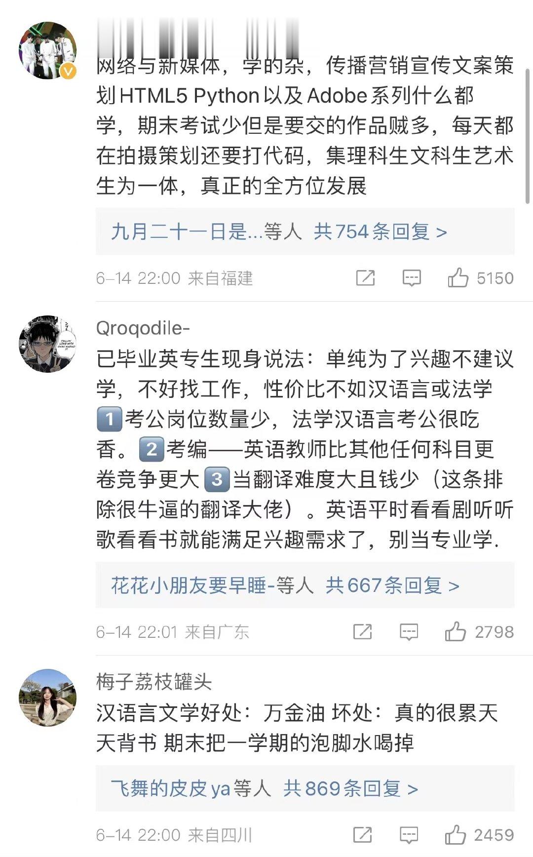 大学专业优缺点的那些事儿​​​