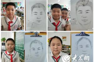 菏泽一小学老师手绘肖像 送给80多名毕业学生