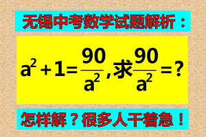 无锡中考数学试题解析: 已知a²+1=90/a², 求90/a²的值。