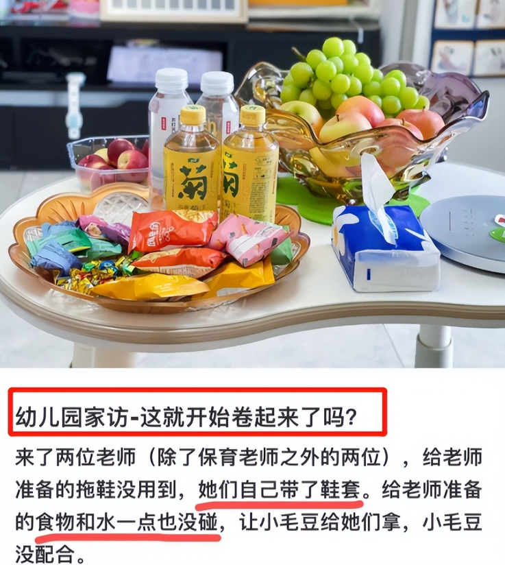 上海妈妈为幼儿园家访准备下午茶, “卷”出天际, 网友: 不敢生了