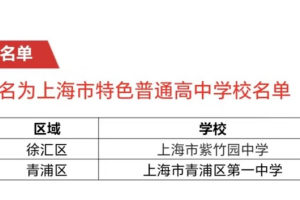 新一批2所上海市特色普通高中学校命名网上公示, 特色高中“特”在哪?