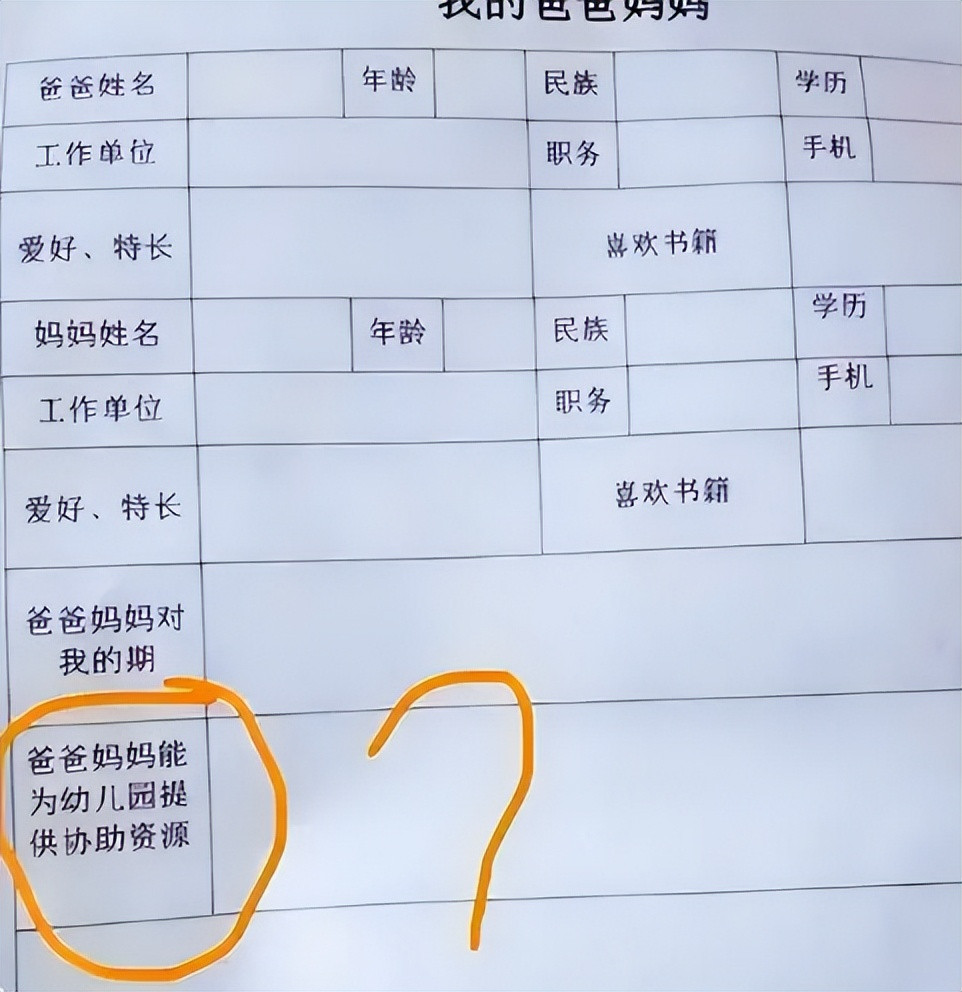 幼儿园变相调查家境, 各种骚操作频出, 家长: 没钱还不让上学了?