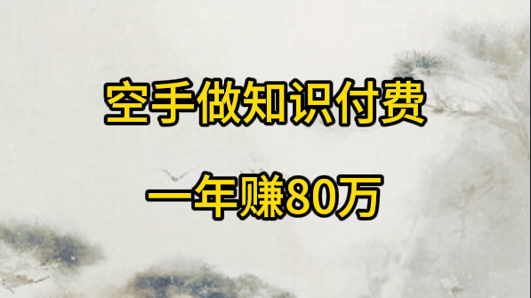 空手做知识付费, 一年赚80万