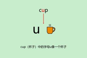 巧记单词: cup中的字母u像杯子? cap中的字母a像脑袋?