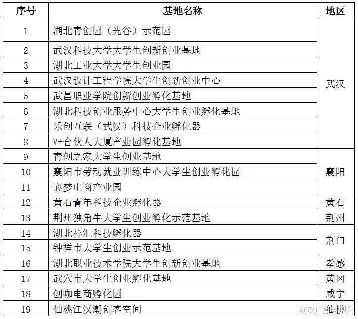 共19家单位, 2023年湖北省大学生创业孵化示范基地名单出炉