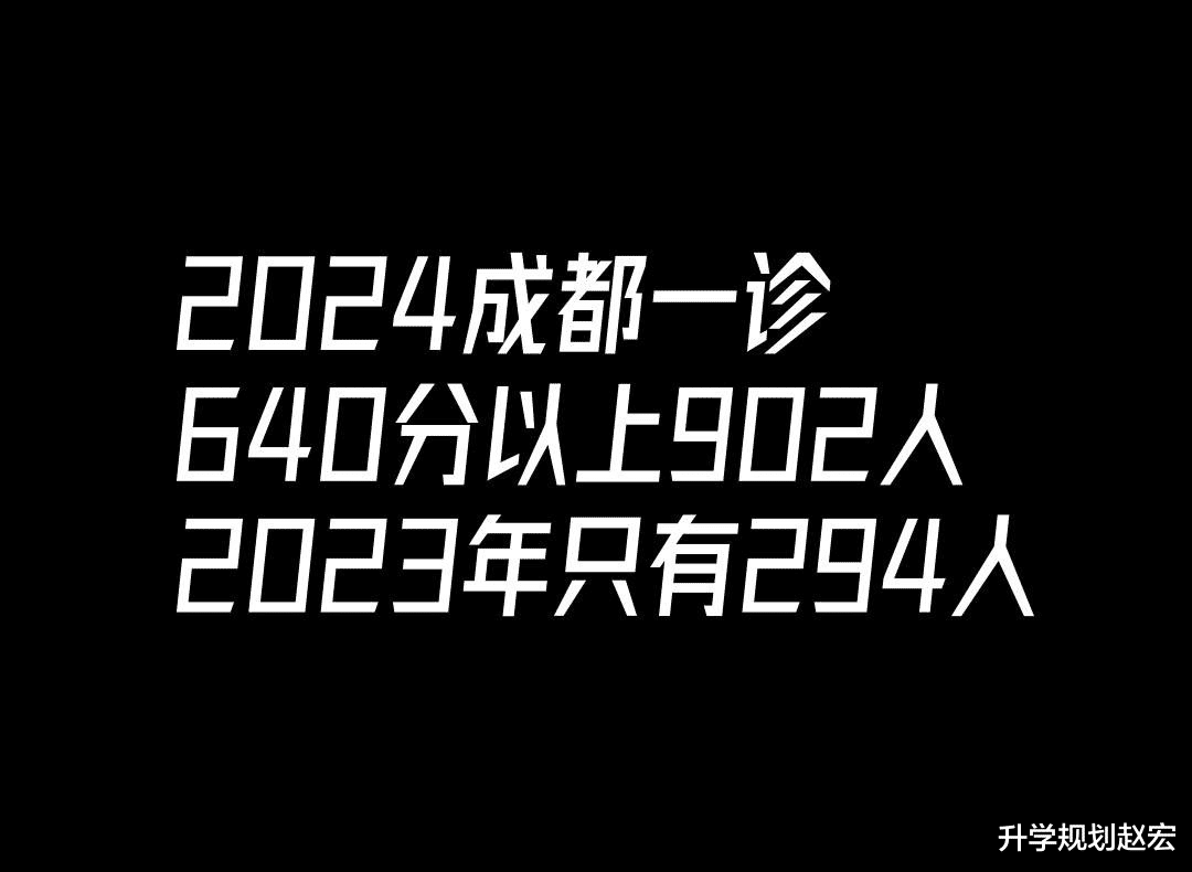 2024成都一诊640分以上902人, 2023只有294人, 是题太简单了吗