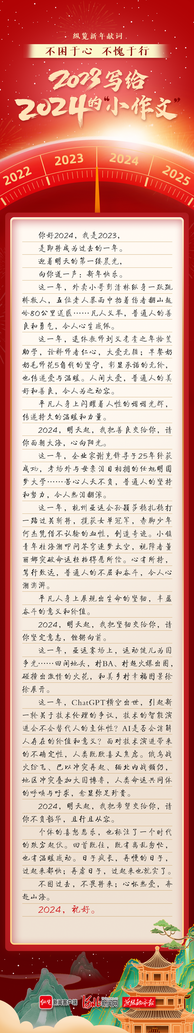 纵览新年献词|不困于心, 不愧于行——2023写给2024的“小作文”