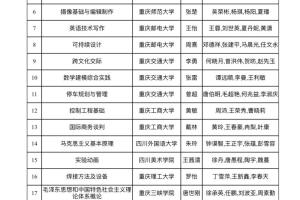 172门! 重庆第三批国家级一流本科课程遴选推荐结果公示