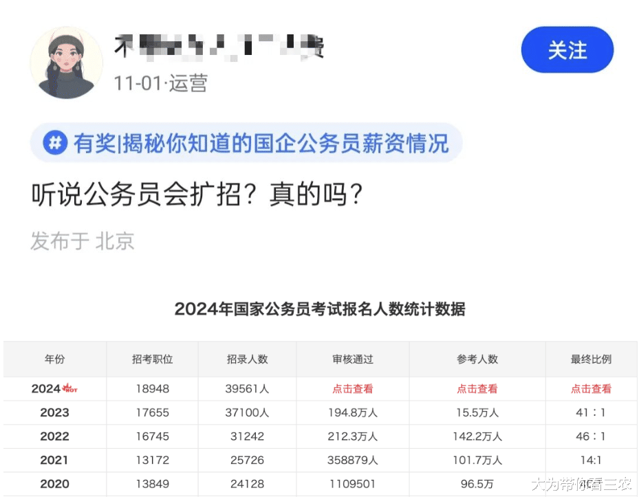 终于, 公务员开始扩招了! !