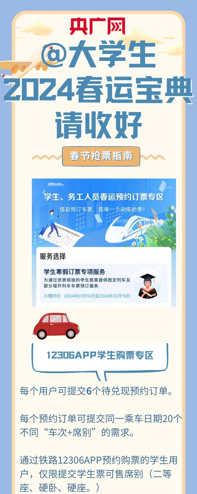 @大学生 2024春运宝典请收好