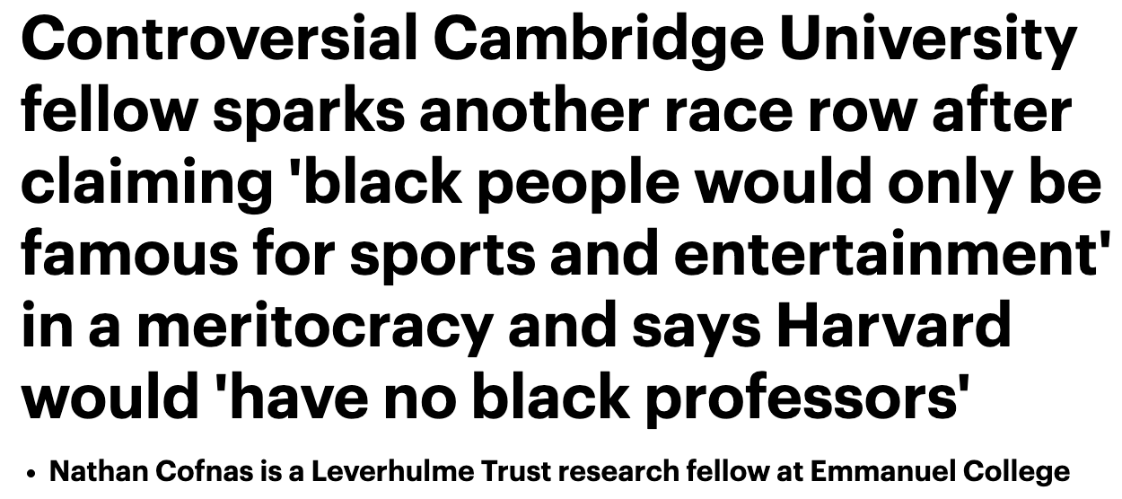 剑桥大学研究员: 顶尖院校不会有黑人任职, 精英阶层人为做隔离