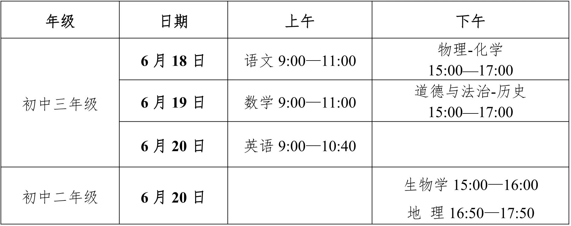 6月18日—20日长沙中考! 生地分堂考!