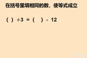 三年级的数学附加题: 括号里填相同的数, 使等式成立, 难倒尖子生