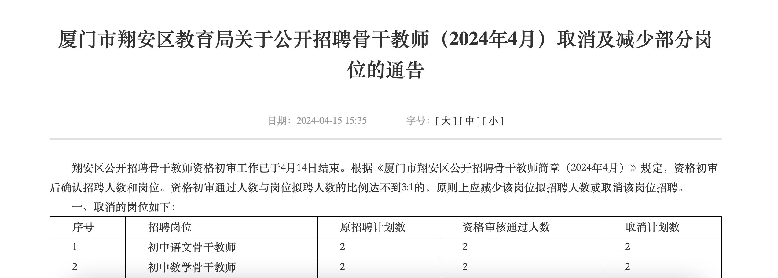 厦门教师招聘因多岗位取消编制导致无人报考, 只能取消招聘计划? 多方回应