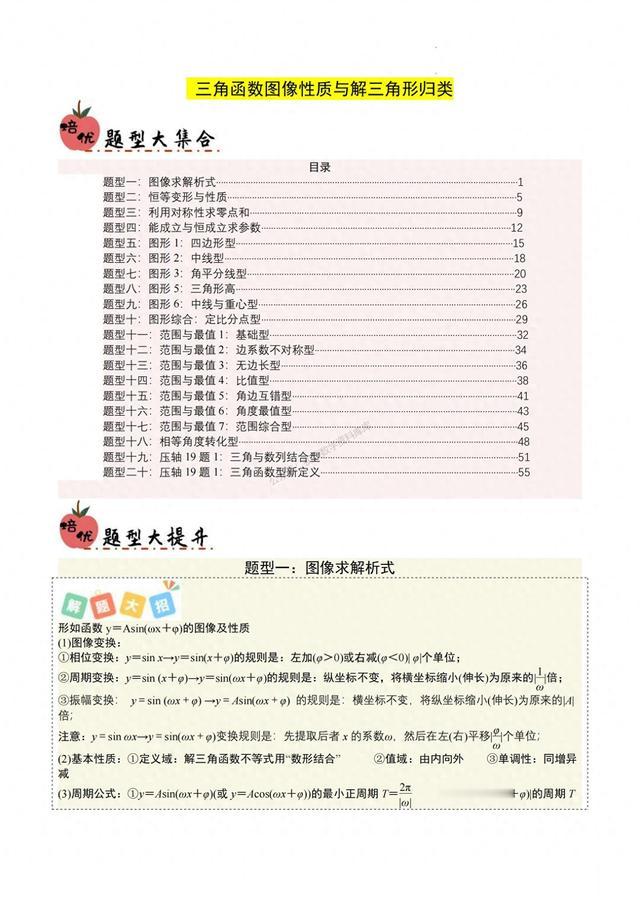 2024年新高考数学冲刺——三角函数与解三角形20种题型汇编