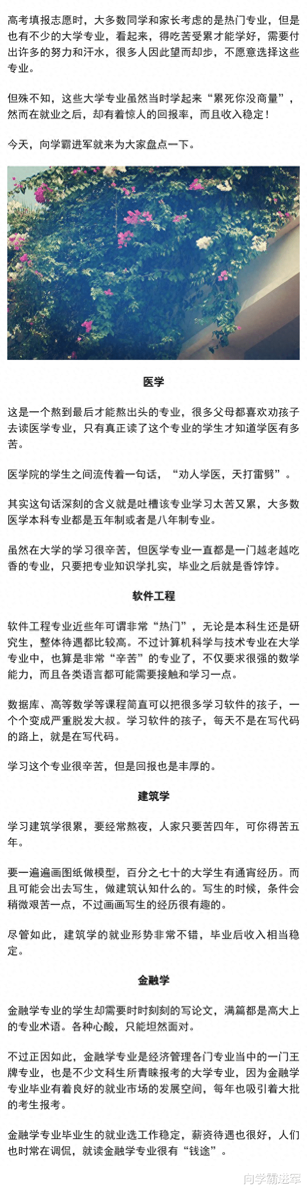 2024高考志愿: 最累的4个大学专业, 分数线还高, 你选谁?