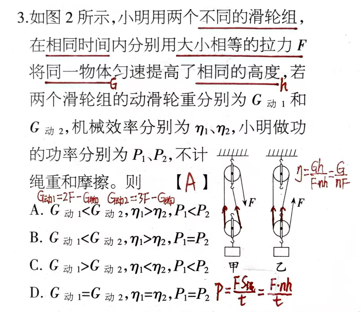 七道初中物理易错滑轮题! 中考必考! 能全做对的学生中考会很顺利