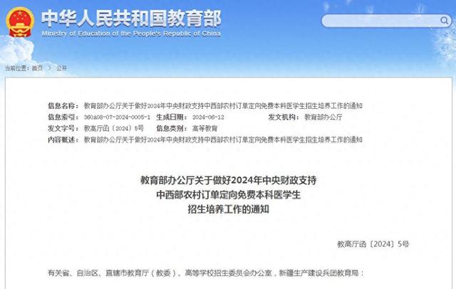 2024年河南省定向免费医学生计划招生450人丨高考加油